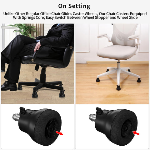 Bell Glides Replacement Office Chair, Fixed Stationary Castors