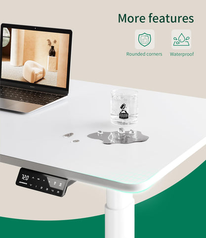 MAIDeSITe Table Top,Desktop for Height Adjustable Electric Standing Desk,White,100 * 60 * 2.5 cm
