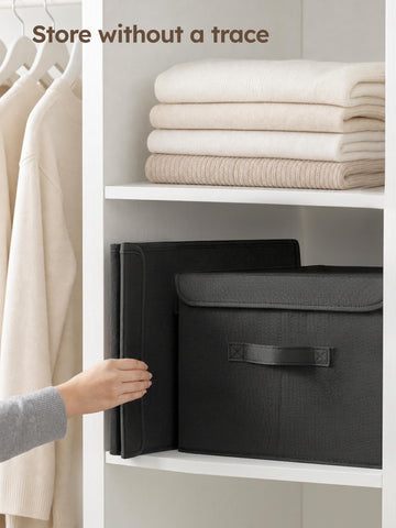 Stackable Storage Boxes with Lids, 2 Pack Large Wardrobe Organiser 37.8L