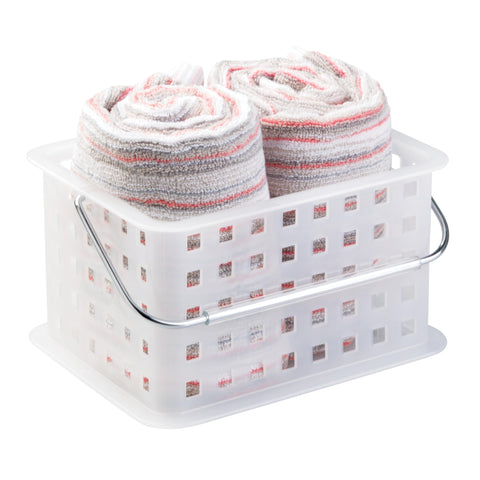 InterDesign Storage Organizer Basket, for Bathroom, Health and Beauty Products - Small, Frost