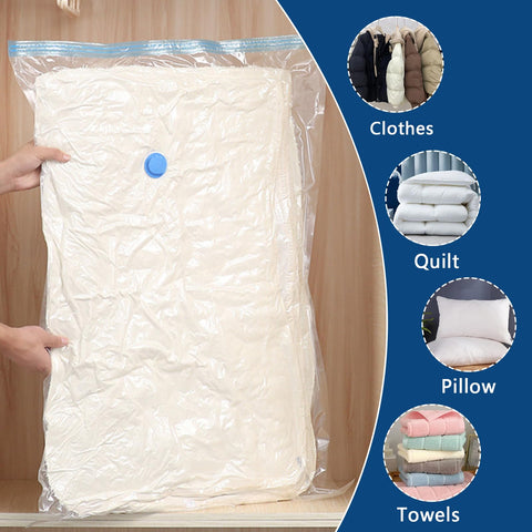 Vacuum Storage Bags - 4 Pack Extra Large (100X130cm) Space Saver Sealer Compression Bags, Reusable Vacuum Bags for Storage Clothes, Duvets, Bedding