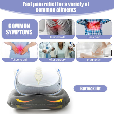 Inflatable Donut Hemorrhoid Seat Cushion - 1 Pack Inflatable Cushions To Sit On, Ring Seat Cushions for Hemorrhoids, Wheelchair, Pressure Relief