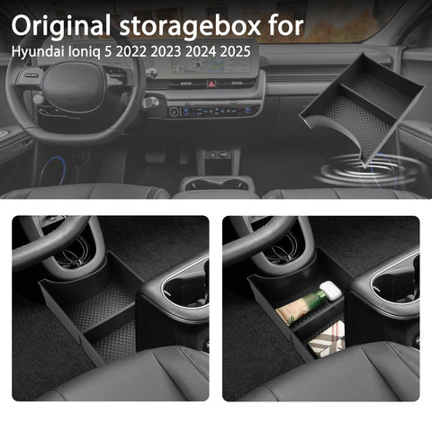SHAOHAO Compatible with Hyundai Ioniq 5 2021 2022 2023 2024 2025 Centre Console Armrest Storage Box Accessories Centre Armrest Organiser Tray