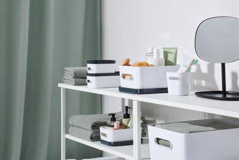 SmartStore Compact Storage Box L Lid Grey Durable Versatile | Perfect for Home Office Kitchen Organisation