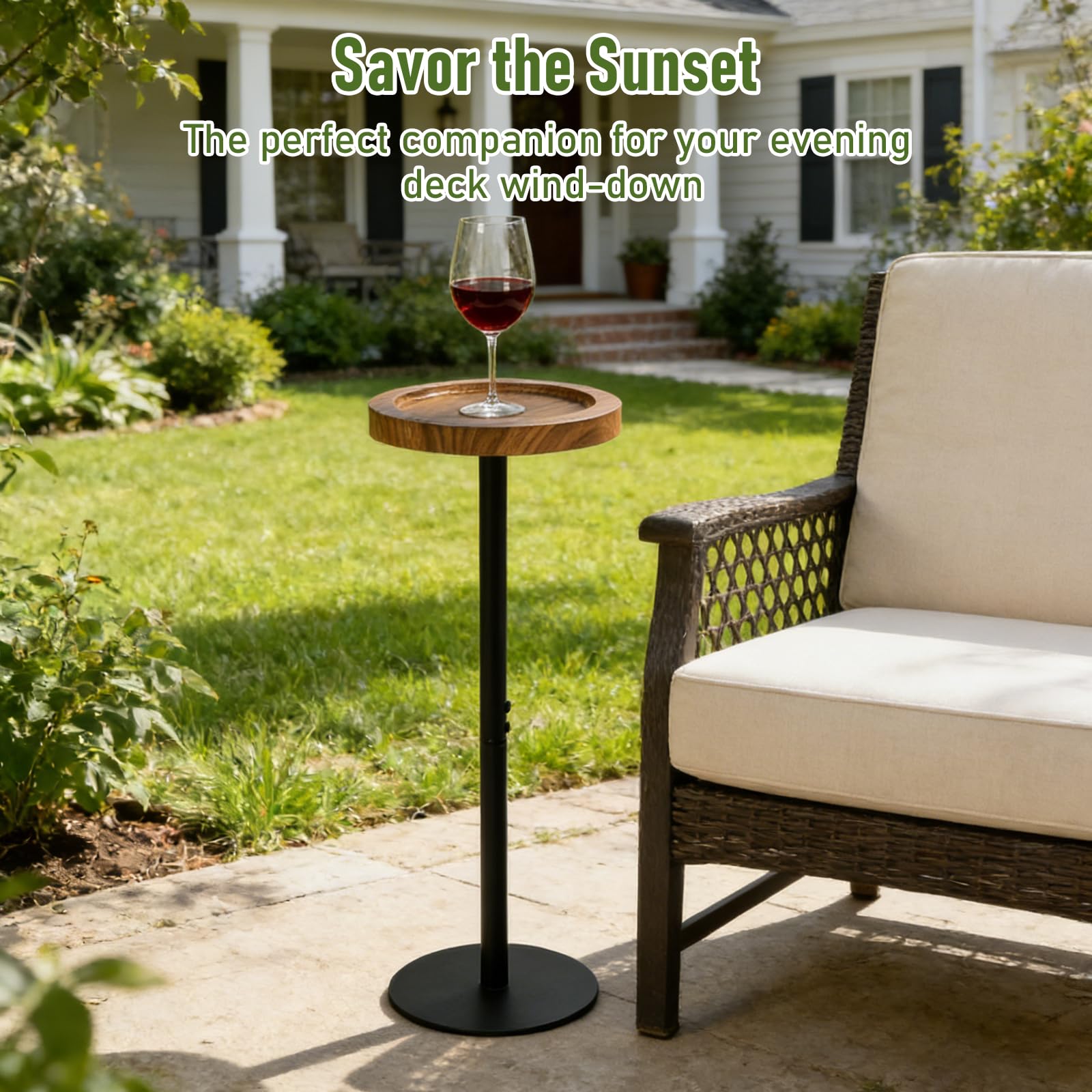 Simcat Small Round Side Table, Drink Table for Small Spaces and Modern Decor (1, Walnut)