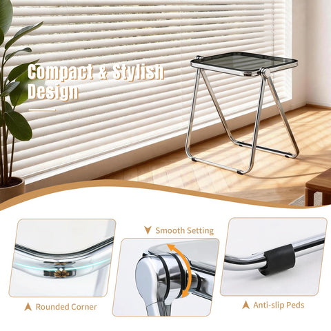 TAO ONE Acrylic Folding Table TV Tray Small Side Table - Tawny