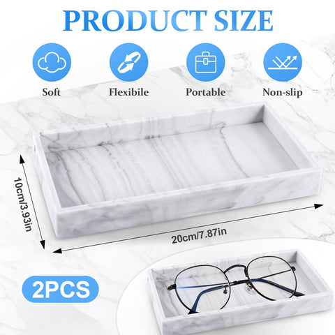 2 Pieces Bathroom Vanity Tray, Trays for Cosmetics