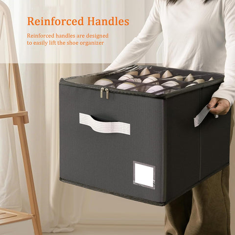 SYEXDZON Shoe Organiser, Foldable Shoe Storage Box for Closet