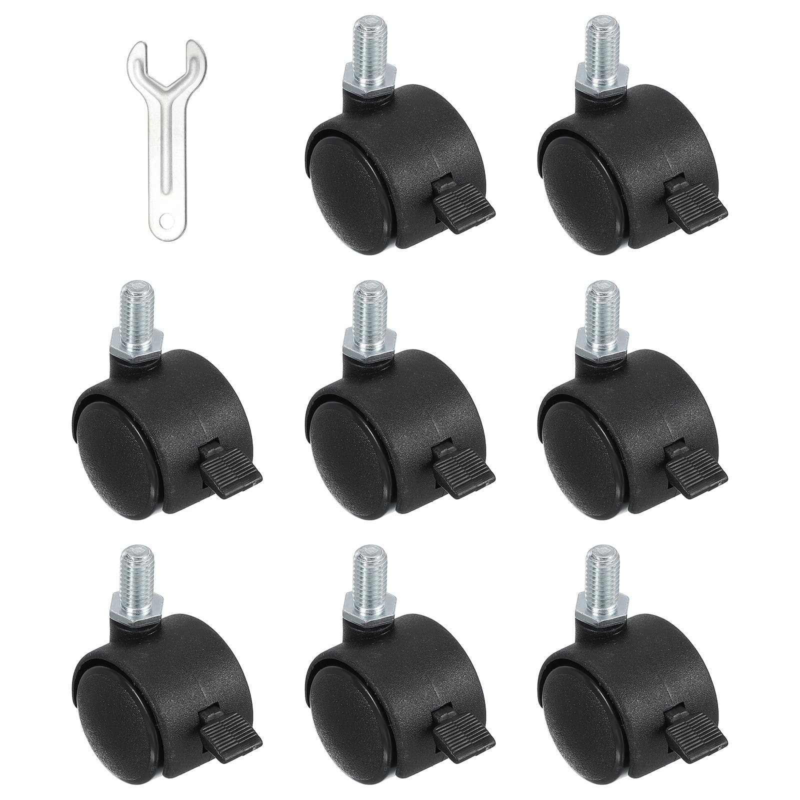 PATIKIL Office Chair Wheels Replacement 1", 8 Pcs Nylon Heavy Duty Office Furniture Casters Wheels with Wrench Universal Wheel for Hardwood Floor