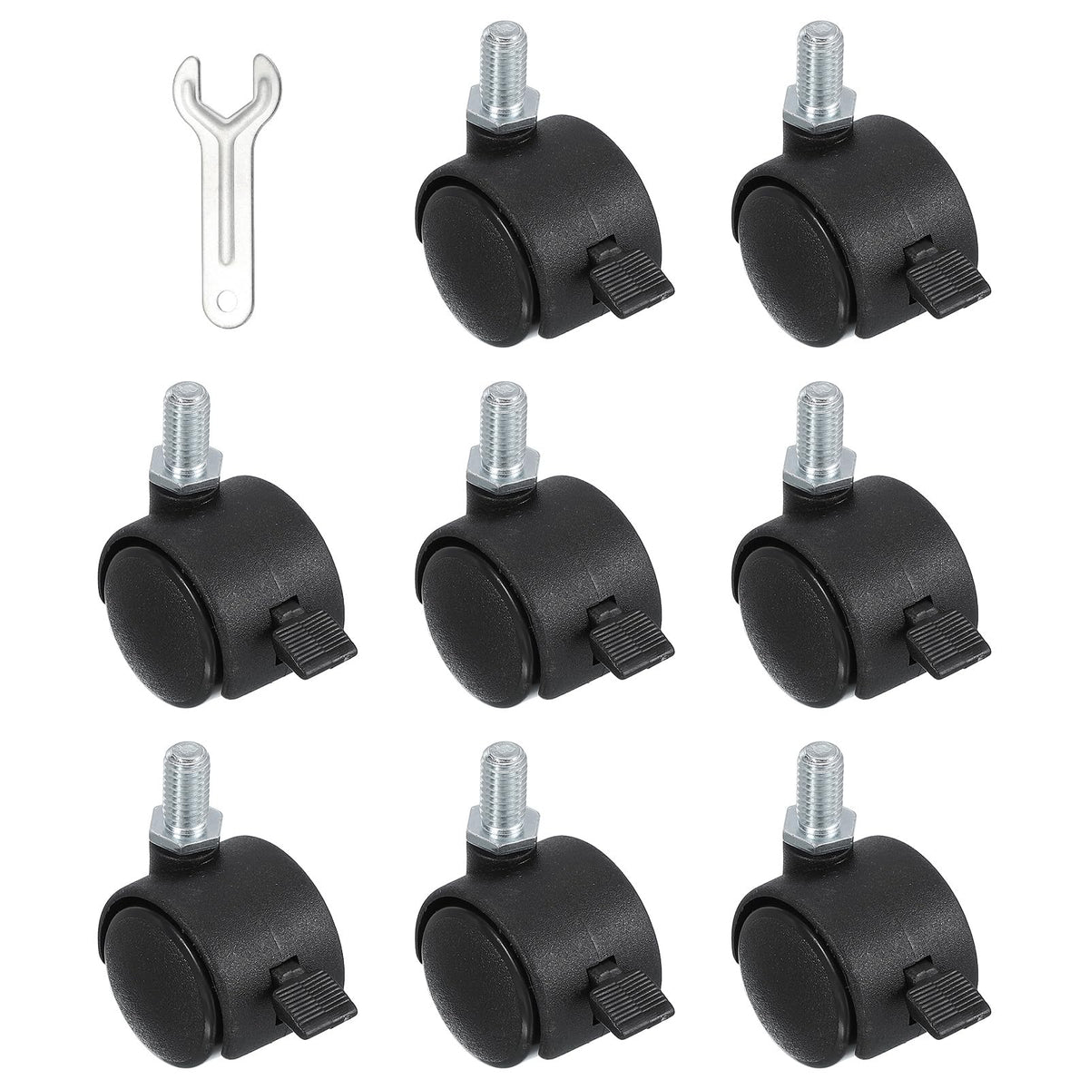 PATIKIL Office Chair Wheels Replacement 1", 8 Pcs Nylon Heavy Duty Office Furniture Casters Wheels with Wrench Universal Wheel for Hardwood Floor