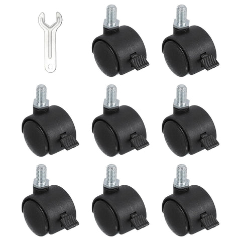 PATIKIL Office Chair Wheels Replacement 1", 8 Pcs Nylon Heavy Duty Office Furniture Casters Wheels with Wrench Universal Wheel for Hardwood Floor