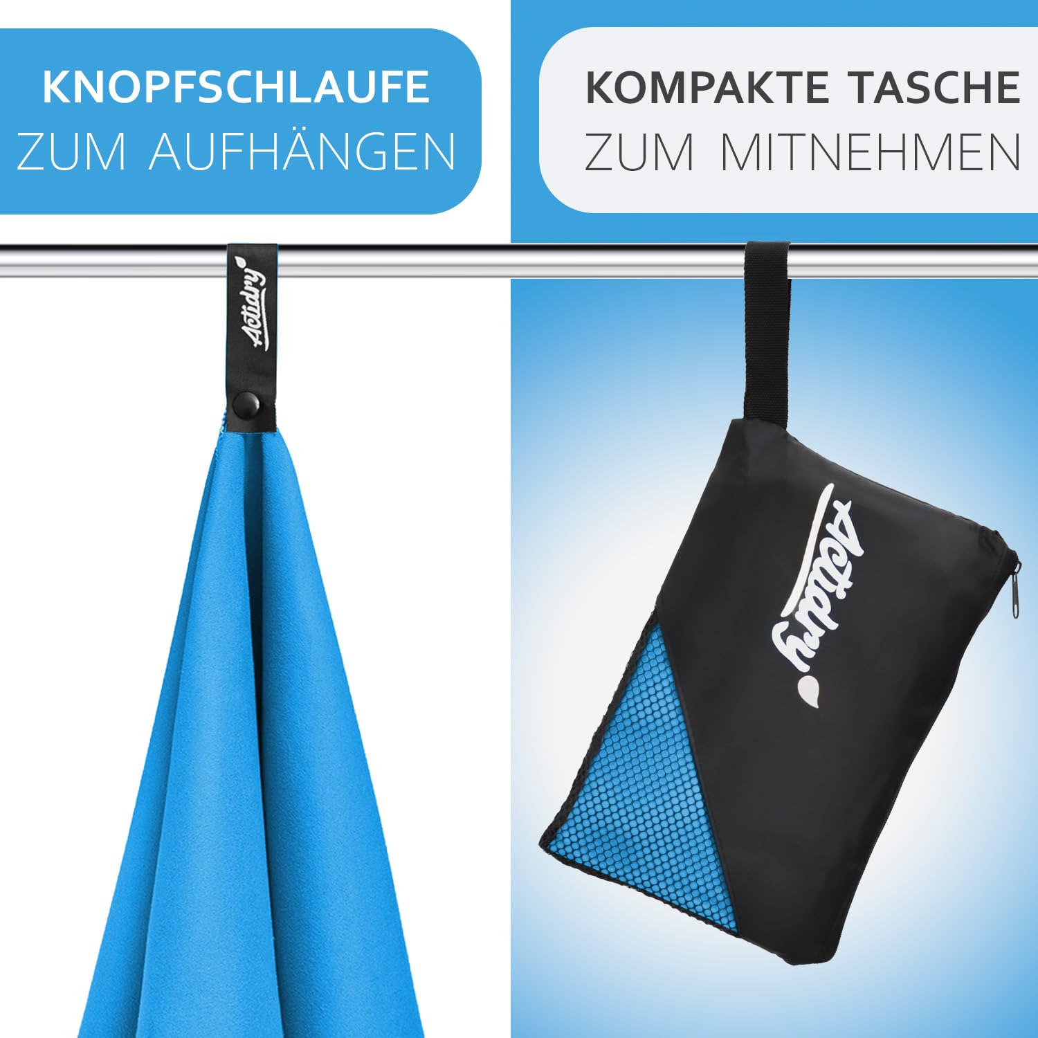 Actidry Microfiber towel - XL/L/M - 10 colors - light, quick-drying, highly absorbent - beach, bath, sauna, swimming towels, extra large