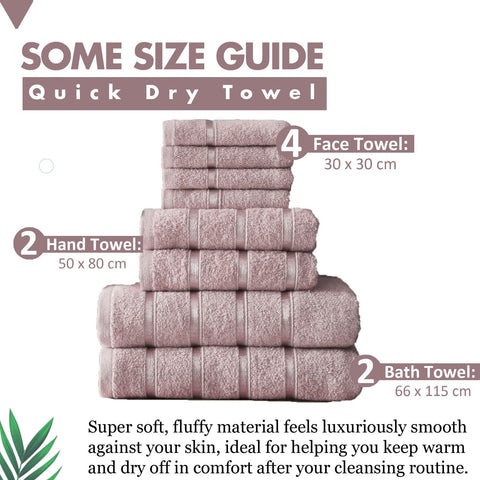 FAIRWAYUK 8-Piece Towels Bale Set for Bathroom, Ultra Soft Premium Quality Water Absorbent Towel Gift Sets, 100% Egyptian Cotton