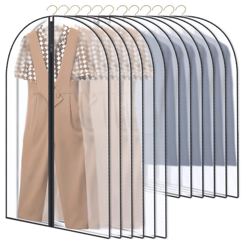 GoMaihe Clothes Cover,12 Pack Bags Set 60 x 120cm/60 x 100cm/Dress Garment Bag with Zip in Wardrobes