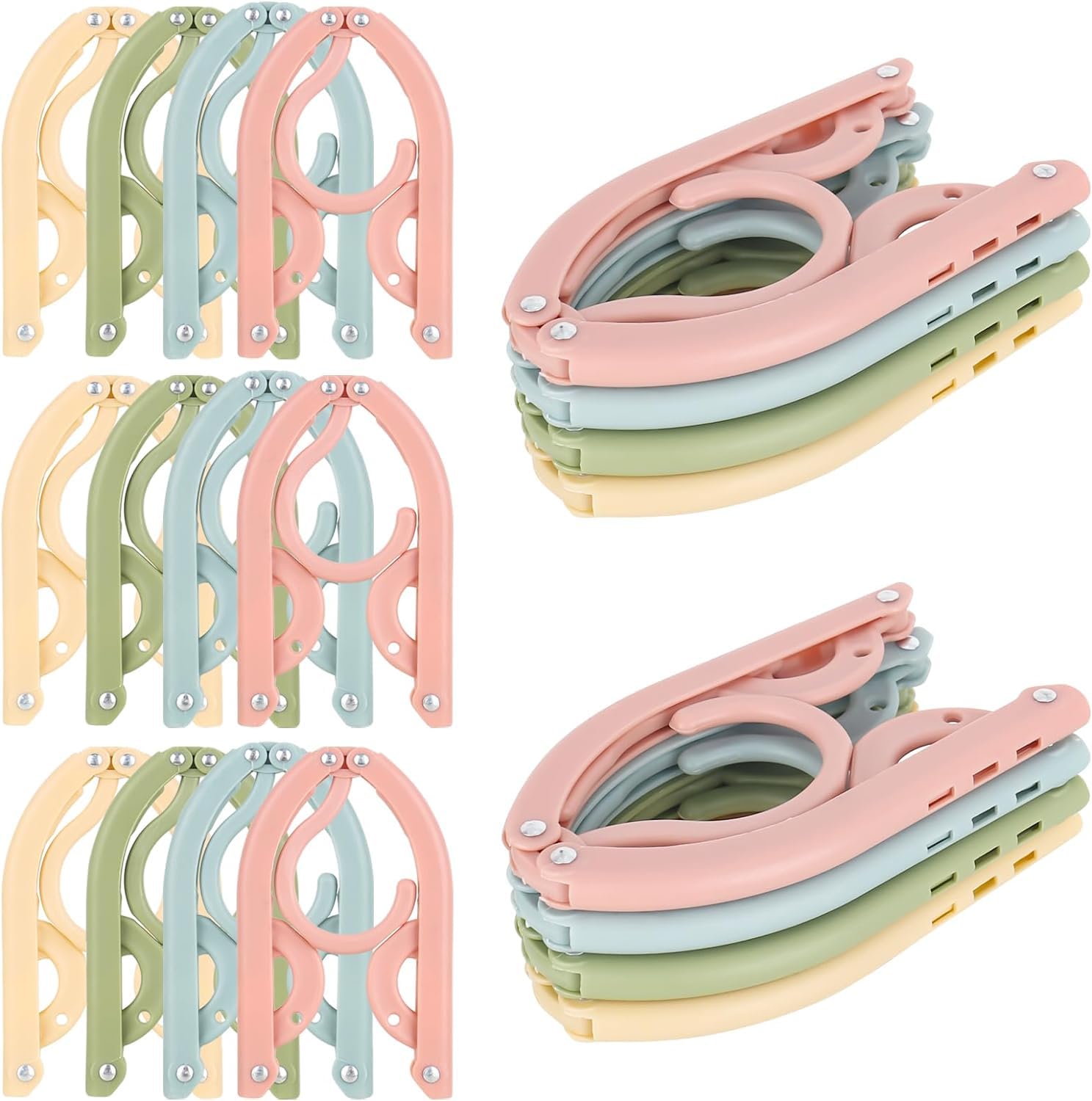 DMJJSD® 20 PCS Travel Hangers Folding Clothes Hangers Portable Plastic Clothes Coats Hangers Non-SlipTravel Hanger Portable Folding Foldable Space