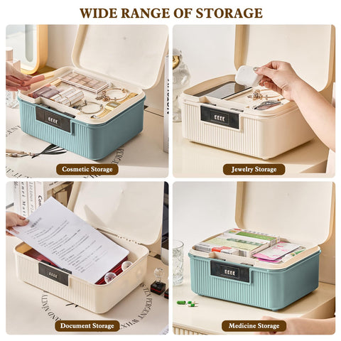 HOTOOLME Lockable Storage Container Bin,Medicine Organizer Box, S