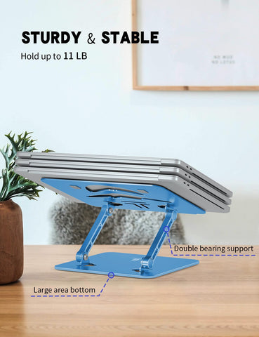 Tobeoneer Aluminum Adjustable Laptop Stand for Desk,Foldable, 10-16"