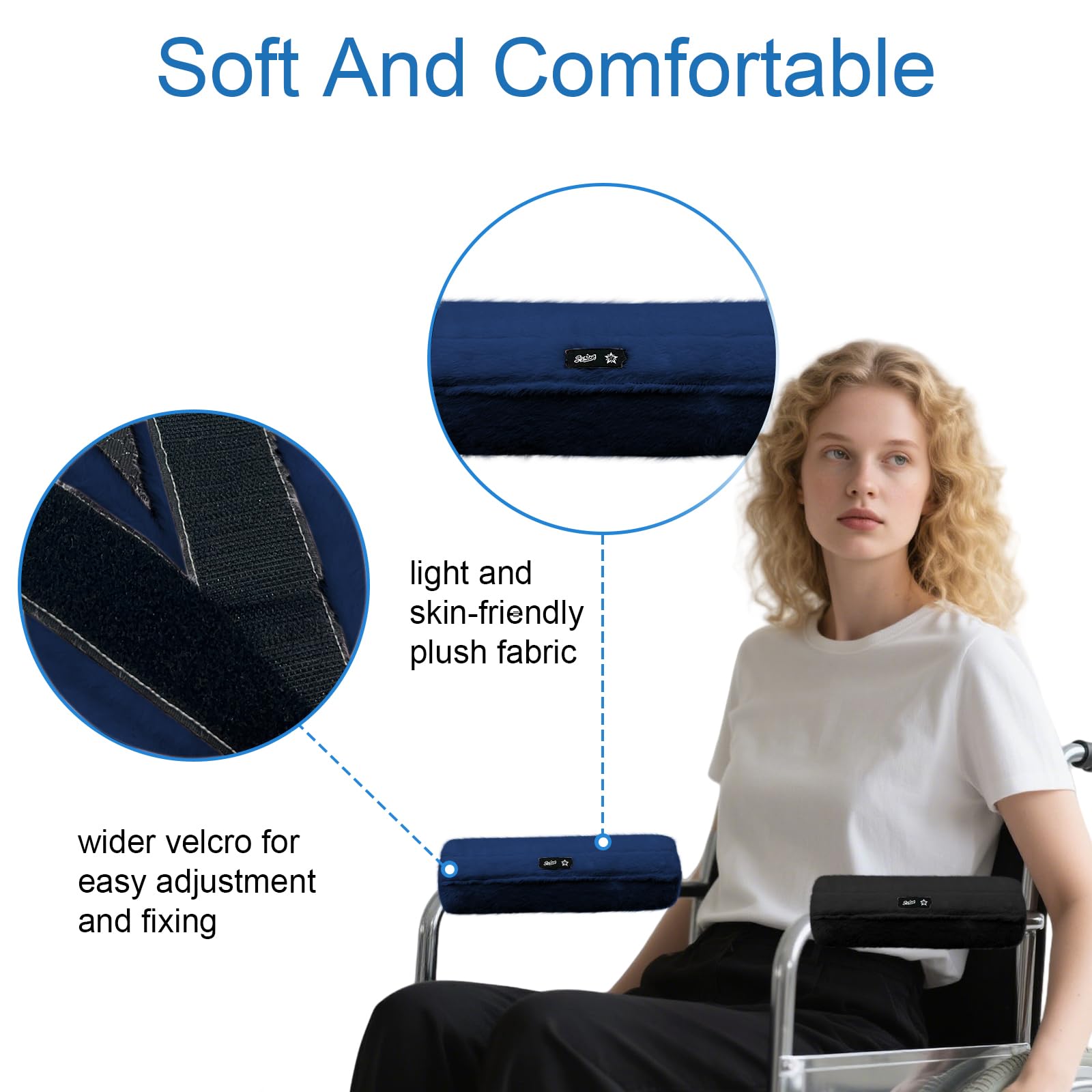 SPRING SEAON Wheelchair Armrest Pads Covers Fuzzy Desk Chair Arm Pads Soft