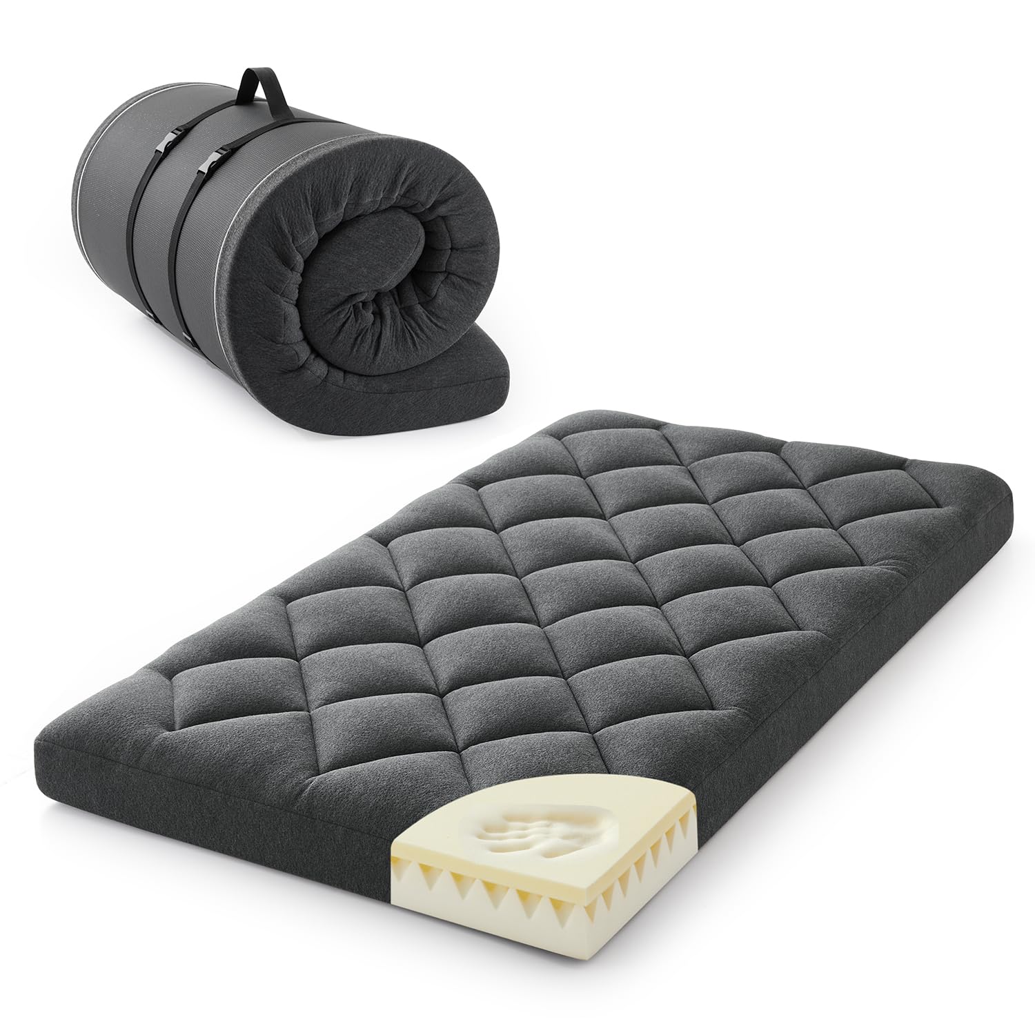 Jamdok 10cm Single Memory Foam Floor Mattress,Guest Bed(190X97X10cm)