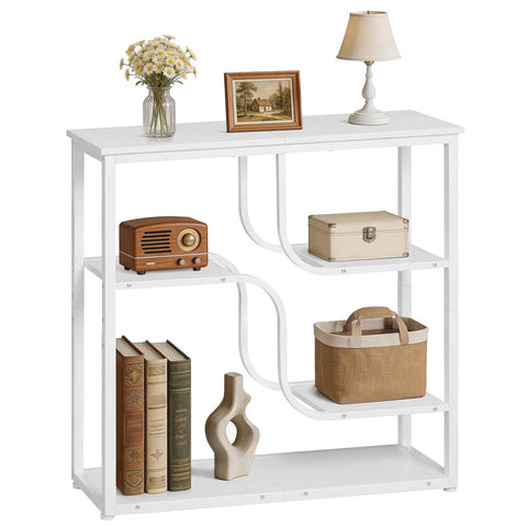 HOOBRO 4-Tier Slim Console Table for Hallway, Narrow Hallway Table with Storage Shelves, Behind Sofa Table for Small Space, living Rooms, Entryway