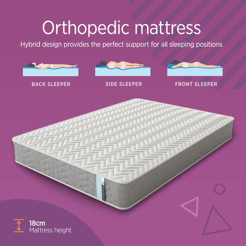 Summerby Sleep Three Zone King Mattress Memory Foam & Coil Spring Hybrid Mattress, (150cm x 200cm), Comfy & Affordable, Orthopaedic for King Bed