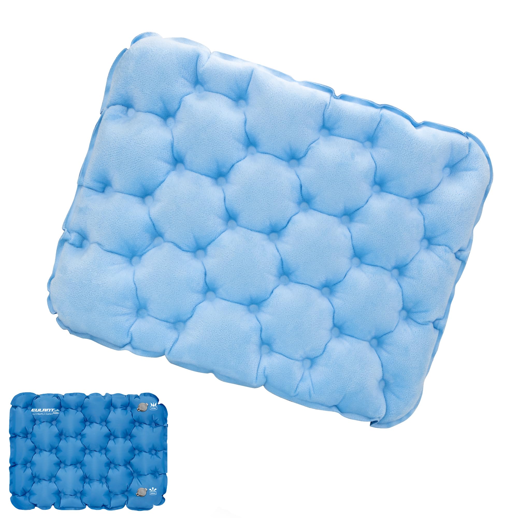 EULANT Velvet Inflatable Cushions to Sit On, Ultralight Flight Seat Cushion, Soft Seat Mat for Stadium Hiking Fishing Concerts Grandstands Lawn Home