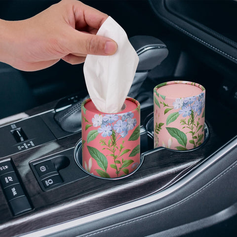 hoziel 4pack Vintage Rose Murals Florals Travel Tissue Tubes Box Container for Car Tissues Cylinder Car Cup Holder