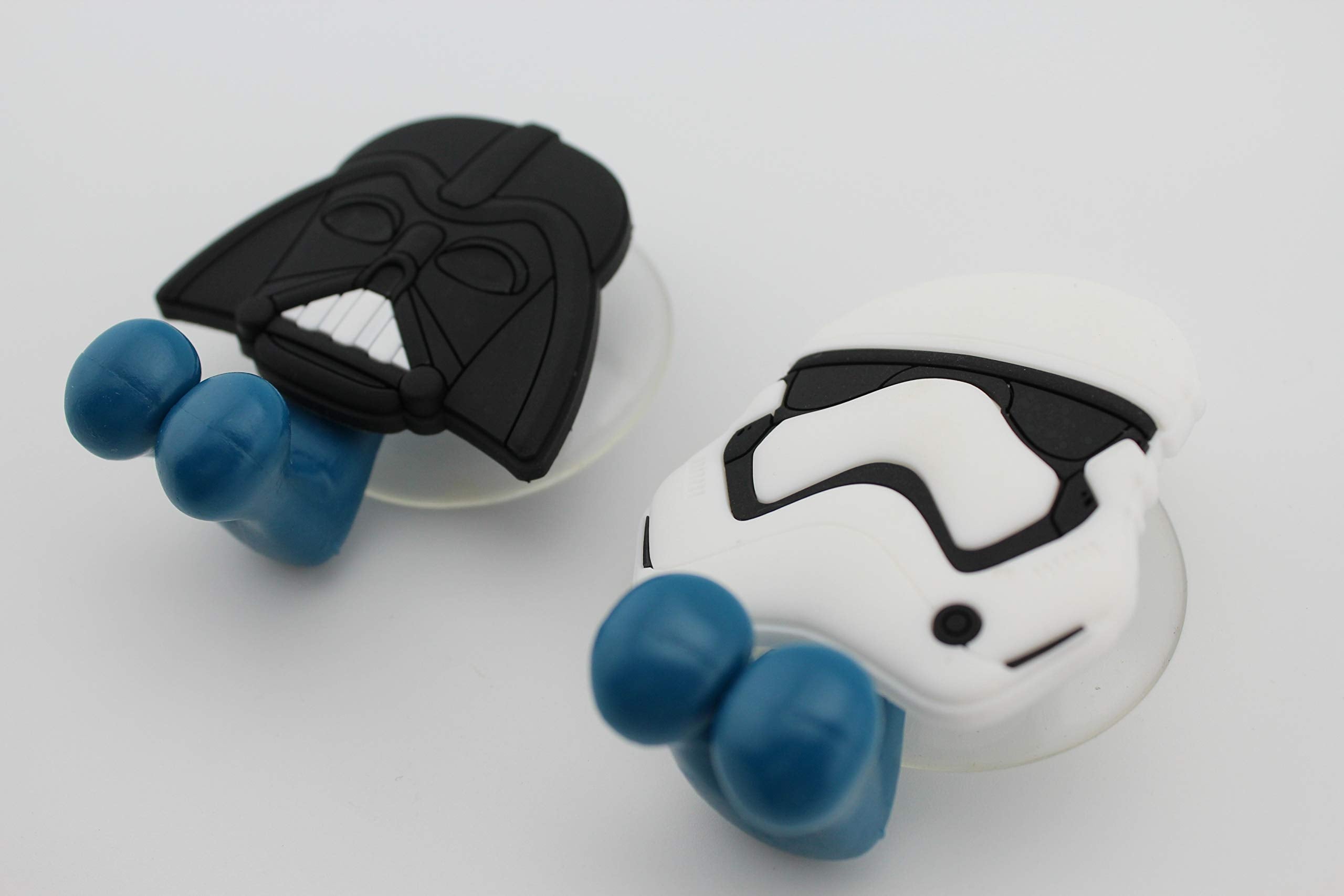 Finex 2 pcs Set Star Stormtrooper Head Toothbrush Holders with Suction Cup for Wall in Bathroom at Home Darth Vador