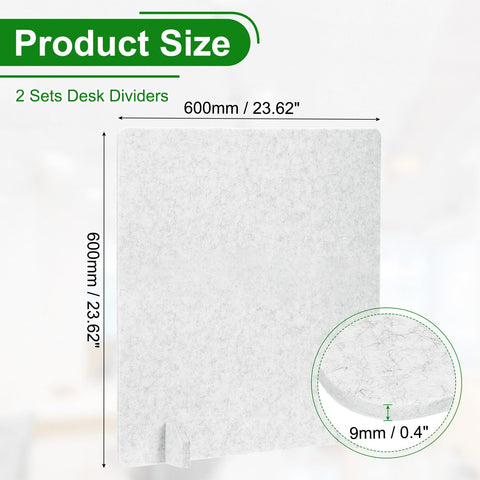 PATIKIL Desk Dividers 60x60cm, 2 Pack Desk Privacy Panel Freestanding Noise Reducing Partition Acoustic Panel with 4Pcs Support Feet for Testing