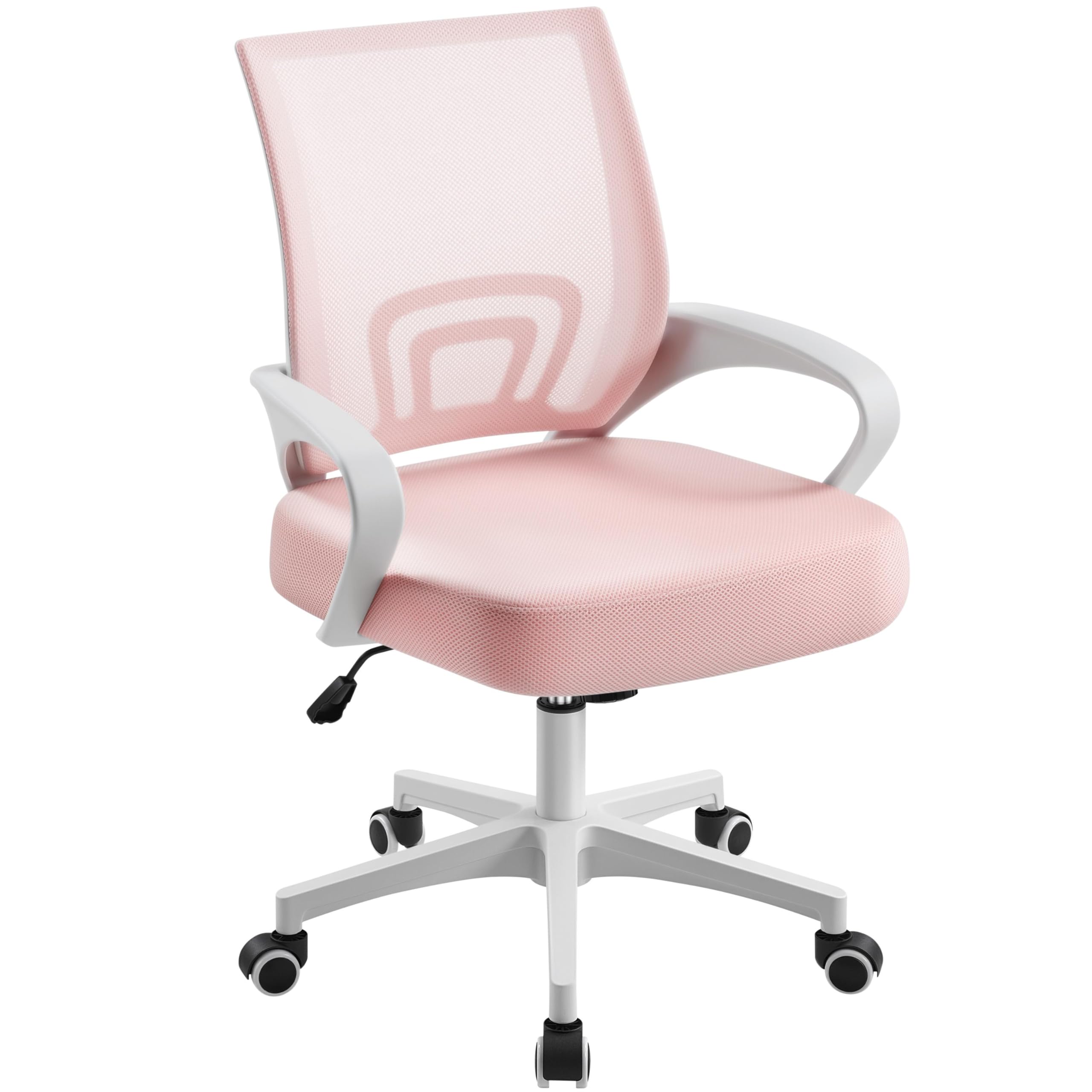 Yaheetech Ergonomic Chair Mesh Swivel Lumbar Support Adjustable Desk Pink