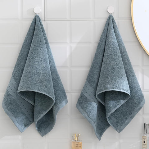 sense gnosis 100% Cotton Green Hand Towels Absorbent Super Soft Face Towels Lint Free Checkered Bath Hand Towels for Bathroom Travel Yogo Sport Spa