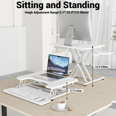 ERGOMAKER Standing Desk Converter, 22"/55cm, White