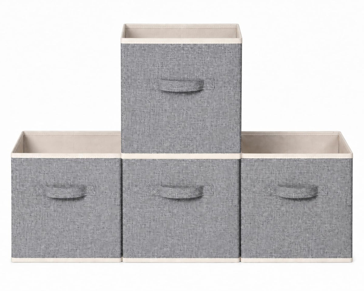 Storage Boxes Clothing Storage Basket for Wardrobe 33Lx 38Wx 33H cm 4XGrey