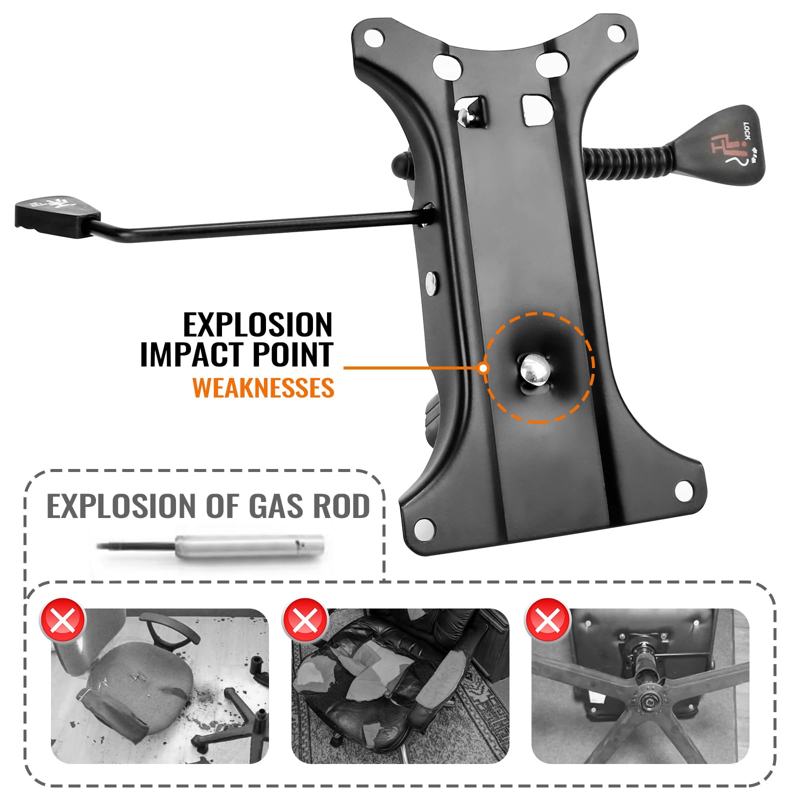 Replacement Office Chair Base Plate, For Executive, Desk and Gaming Chair