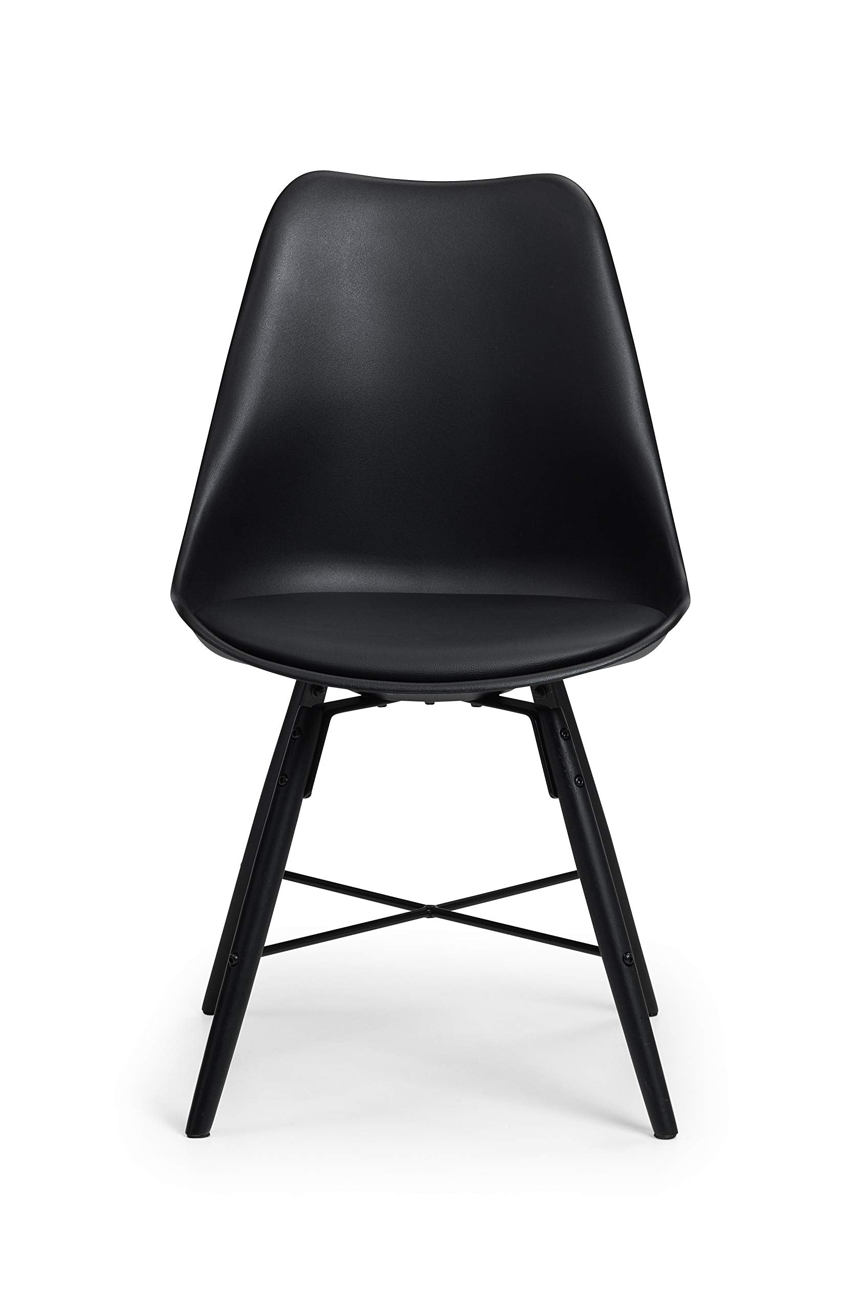 Julian Bowen Kari Dining Chairs, Set of 2, Faux Leather Black - H83 x D54cm