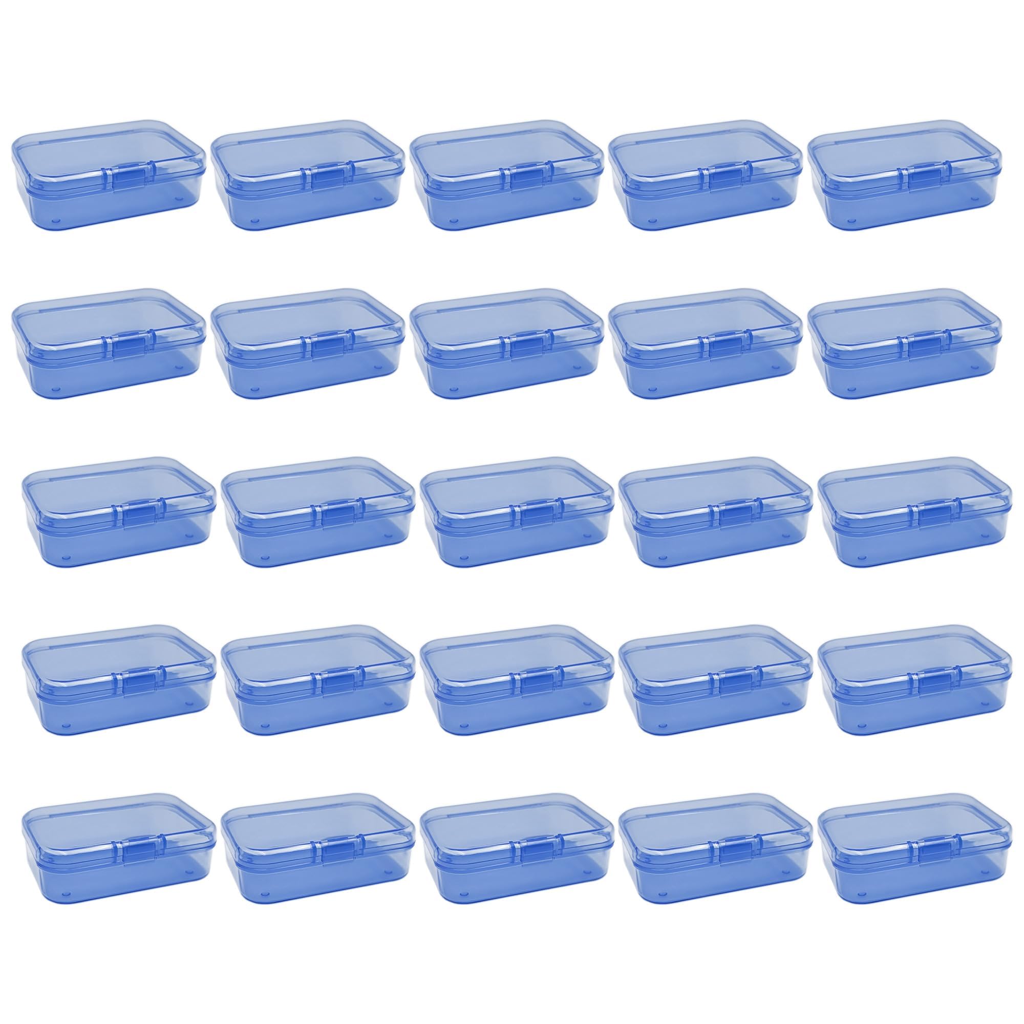 Forever bene 30 Blue Mini Parts Boxes with Lids, 30 Pieces, Blue, each piece measures 6,5 × 4,5 × 2 cm