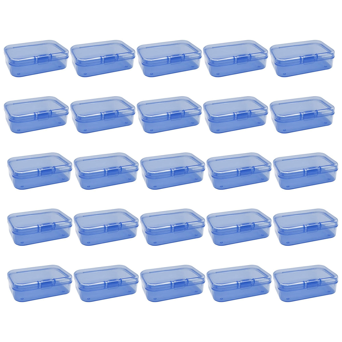 Forever bene 30 Blue Mini Parts Boxes with Lids, 30 Pieces, Blue, each piece measures 6,5 × 4,5 × 2 cm