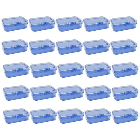 Forever bene 30 Blue Mini Parts Boxes with Lids, 30 Pieces, Blue, each piece measures 6,5 × 4,5 × 2 cm