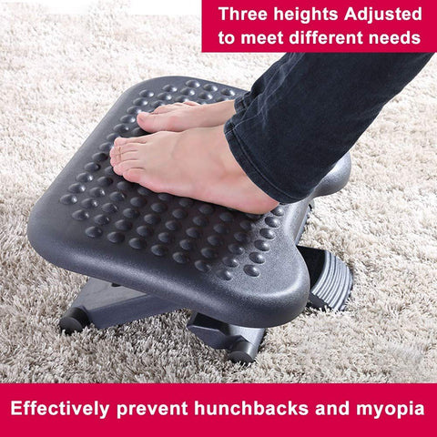Ergonomic Foot Rest Under Desk, Height Adjustable Plastic Footrest with Massage Point for Office Home