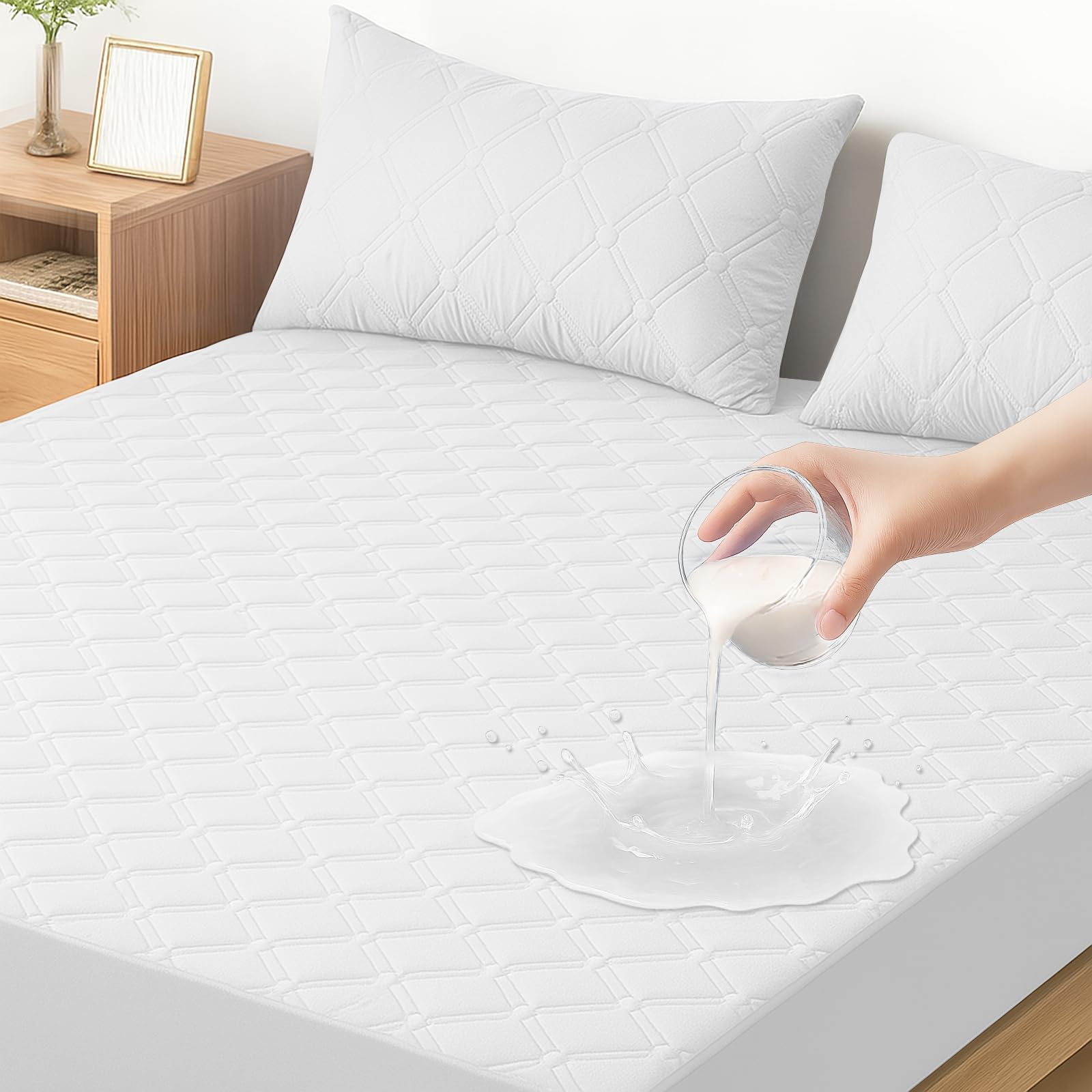 Ystyle Fitted Sheet 90 x 190 cm, Microfibre, Fitted Sheet - Mattress Height up to 30 cm, White
