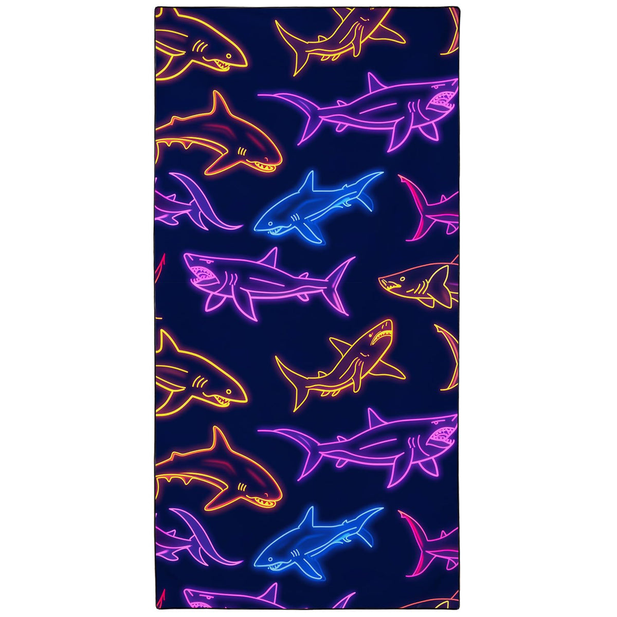 YISUMEI Sharks Illustration Beach Towels for Adults Extra Large 180 x 90 cm, Microfibre Quick Dry Towel for Travel Swimming Camping Sports