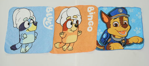 Lex's Linens Paw Patrol & Bluey 3 Pack Magic Facecloth