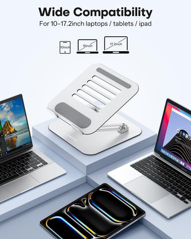 OMOTON Laptop Stand, Foldable Laptop Riser with Adjustable Height, 10-17.2"