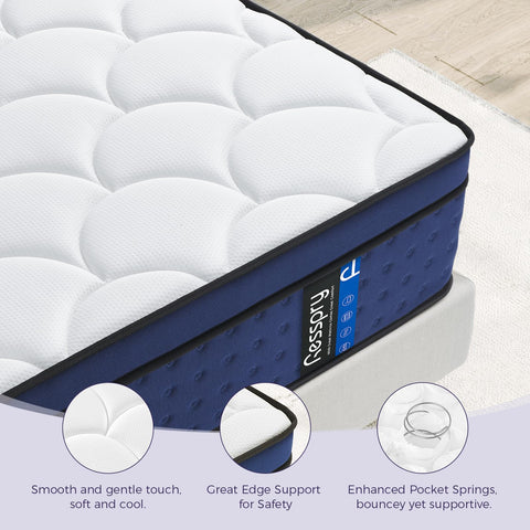 Resspry Small Double Mattress, 12Inch Hybrid Mattress for Pressure Relief, Breathable Foam with Individually Pocket Spring, Medium Small Double Bed