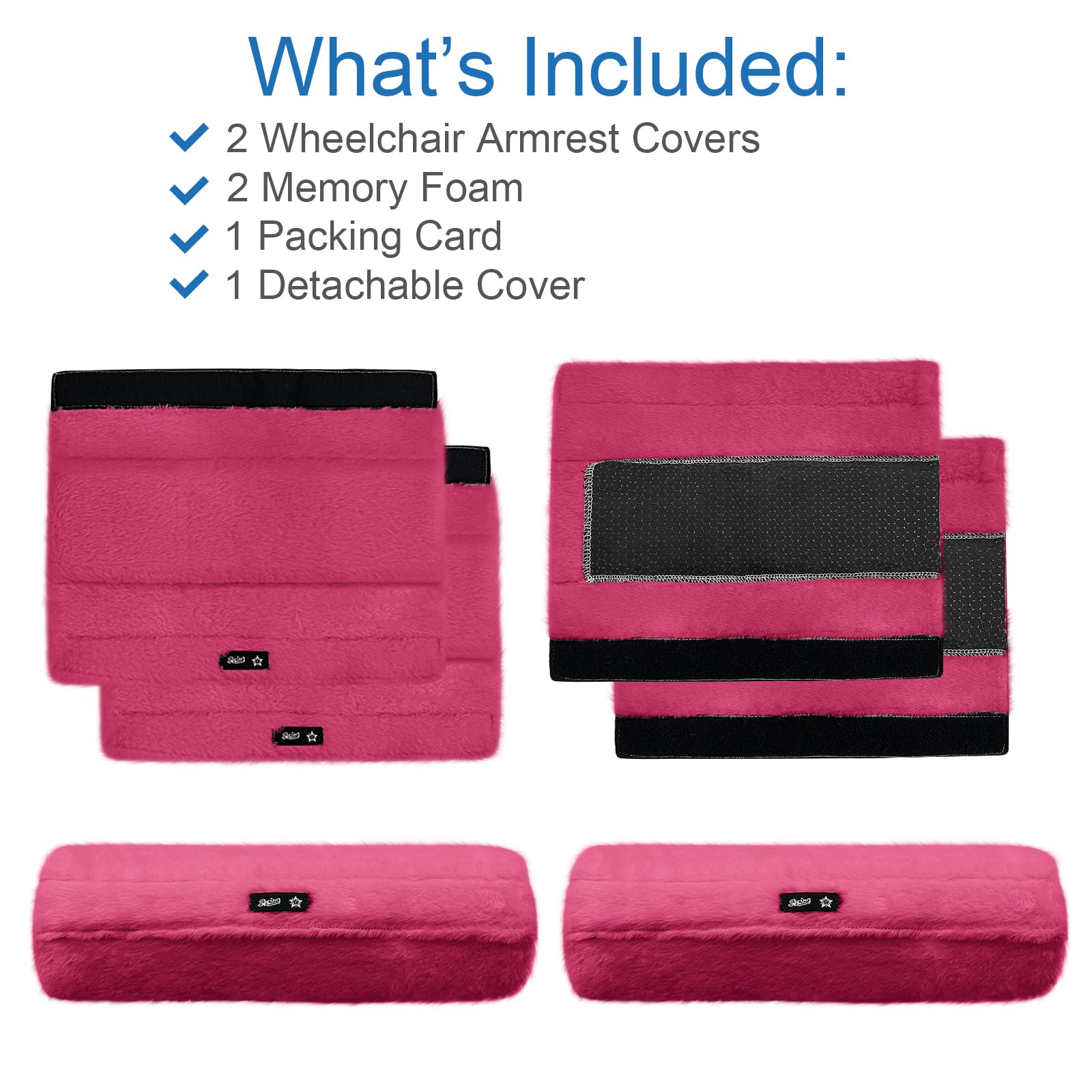 SPRING SEAON Wheelchair Armrest Pads Covers Fuzzy Desk Chair Arm Pads Soft