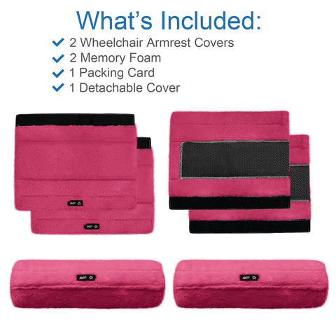 SPRING SEAON Wheelchair Armrest Pads Covers Fuzzy Desk Chair Arm Pads Soft