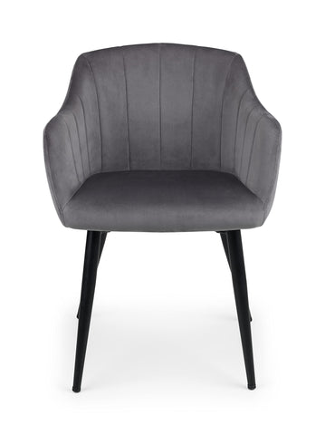 Julian Bowen Hobart Dining Chairs, Set of 2, Grey - H81.5 x W58 x D63cm