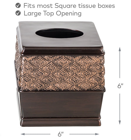 Creative Scents Brown Bathroom Accessories Set - 6-Piece Bathroom Set Includes: Decorative Soap Dispenser, Soap Dish, Tumbler, Toothbrush Holder