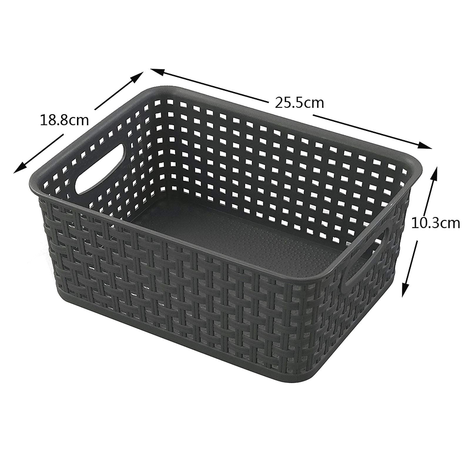 Leendines 6 Pack Plastic Weave Storage Basket, Small Kitchen Cupboard Baskets Set