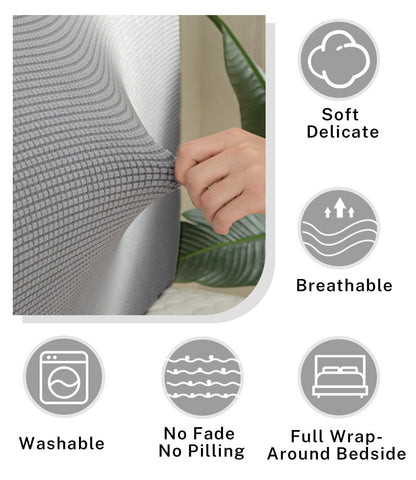 FANSU Headboard Cover for Single Double King Size Bed, Polar fleece Dustproof Headboard Wrap